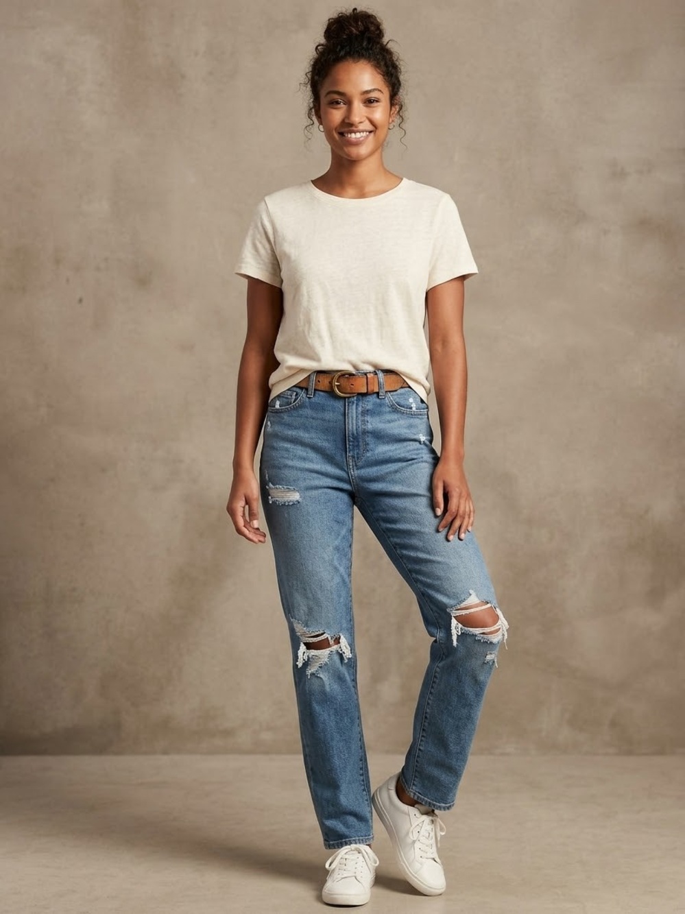 Old Navy Light Blue Distressed Boyfriend Jeans- Tall Size 12